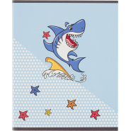 Тетрадь общая А5 48л Shark,клет,скреп, ВД-лак Тетрадь общая А5 48л Shark,клет,скреп, ВД-лак
